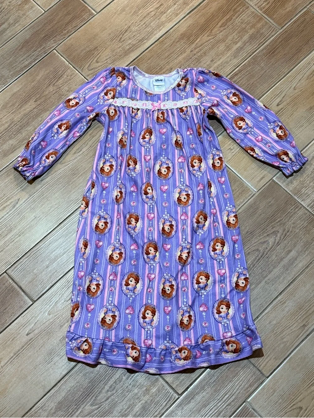 Disney Purple Sofia the First Girls' Long Sleeve Nightgown